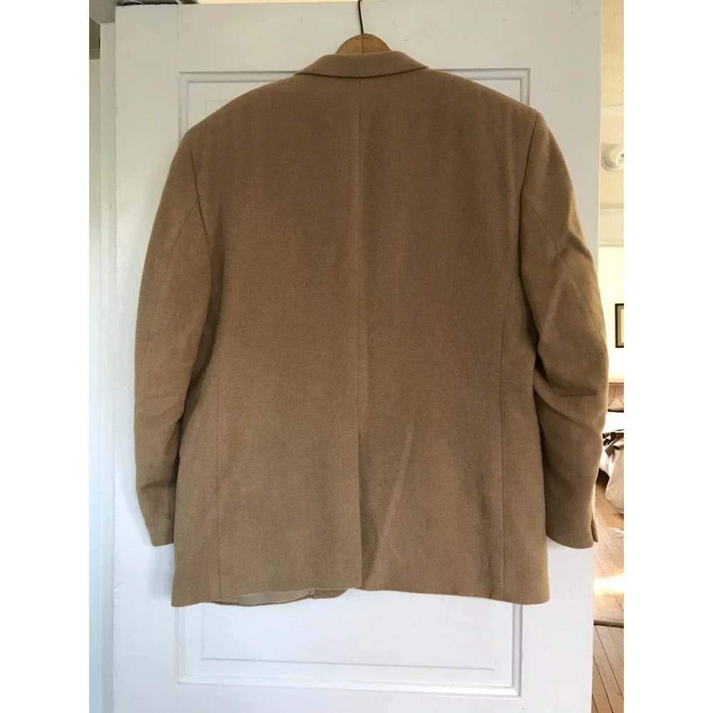 Mens Tan Camel Hair Blazer Jos A Bank Sports Coat Jacket Size 44S